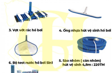 Một số thiết bị vệ sinh bể bơi cần thiết nhất