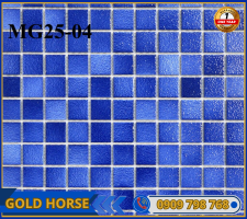 Gạch Mosaic Gốm Sóng Biển màu xanh dương 25x25x4mm MG25-04